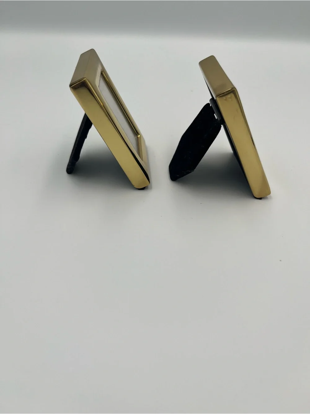 Two Vintage Solid Brass Picture Frames 2.5” Tall and 2” Wide